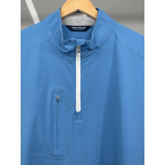 Peter Millar Crown Crafted Men’s XXL Flex Adapt ½ Zip Pullover Golf Vest Blue - Picture 3 of 15